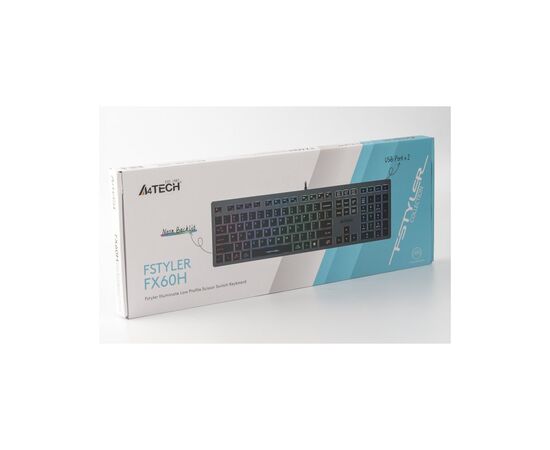 Клавіатура A4Tech FX60H USB Grey Neon backlit, зображення 9 Клавіатура A4Tech FX60H USB Grey Neon backlit, зображення 9