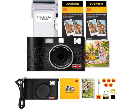 Камера моментальной печати Kodak Mini Shot 2 Era Black (MS200), изображение 5 Камера моментальной печати Kodak Mini Shot 2 Era Black (MS200), изображение 5