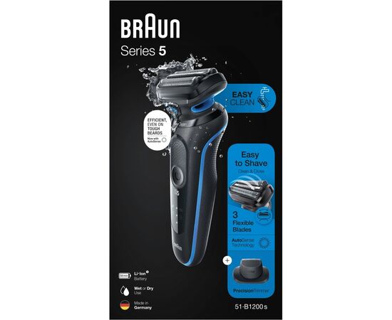 Електробритва Braun Series 5 51-B1200S BLUE, зображення 3 Електробритва Braun Series 5 51-B1200S BLUE, зображення 3