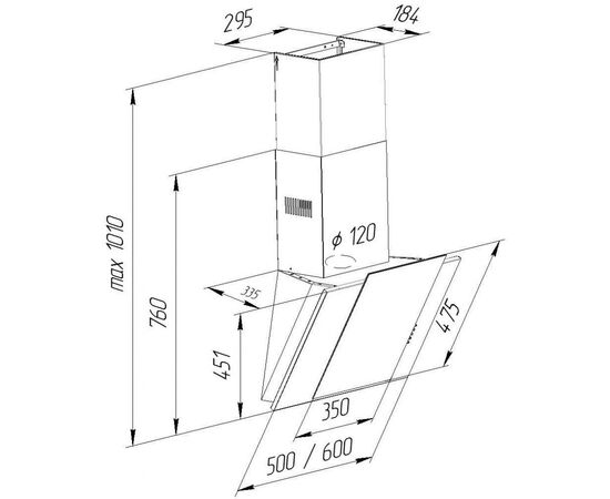 Вытяжка кухонная Pyramida NR-MV 60 SYE-26 WH, изображение 9 Вытяжка кухонная Pyramida NR-MV 60 SYE-26 WH, изображение 9
