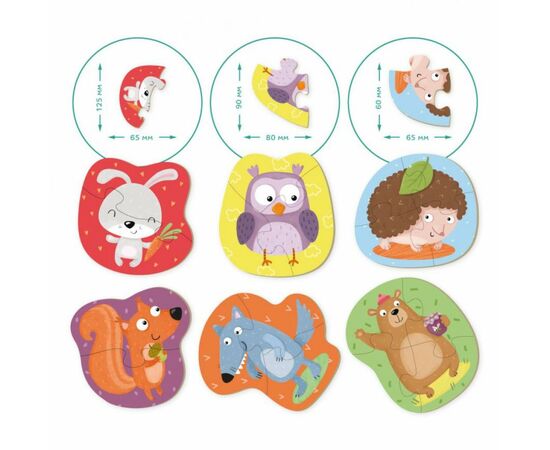 Пазл DoDo 2-3-4 элементы Лесные животные (300195), изображение 4 Пазл DoDo 2-3-4 элементы Лесные животные (300195), изображение 4