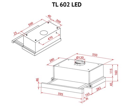 Вытяжка кухонная Perfelli TL 602 BL LED, изображение 12 Вытяжка кухонная Perfelli TL 602 BL LED, изображение 12