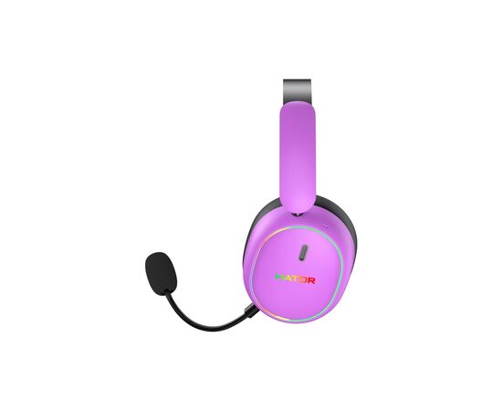 Наушники Hator Phoenix 2 Wireless Hi-Res SyncHUB Cyber Violet (ESH42), изображение 3 Наушники Hator Phoenix 2 Wireless Hi-Res SyncHUB Cyber Violet (ESH42), изображение 3