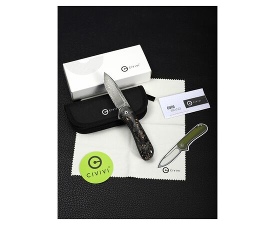 Нож Civivi Elementum, Damascus, Carbon Fiber (C907C-DS3), изображение 6 Нож Civivi Elementum, Damascus, Carbon Fiber (C907C-DS3), изображение 6