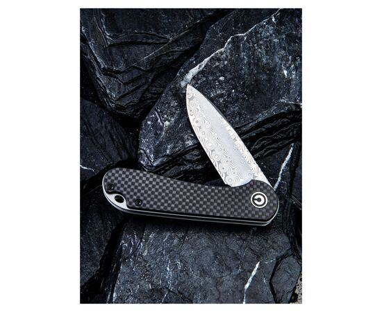 Нож Civivi Elementum, Damascus, Carbon Fiber/G10 (C907DS), изображение 6 Нож Civivi Elementum, Damascus, Carbon Fiber/G10 (C907DS), изображение 6