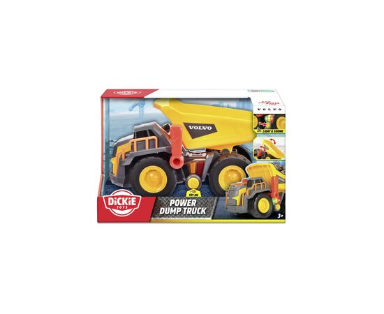 Спецтехника Dickie Toys Самосвал «Вольво. Строительная сила» со звуковыми и световыми эффектами, 30 см (3725013), изображение 3 Спецтехника Dickie Toys Самосвал «Вольво. Строительная сила» со звуковыми и световыми эффектами, 30 см (3725013), изображение 3