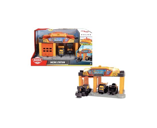 Игровой набор Dickie Toys Вольво. Строительная микростанция со звуковыми и световыми эффектами, 3 машины (3725010), изображение 3 Игровой набор Dickie Toys Вольво. Строительная микростанция со звуковыми и световыми эффектами, 3 машины (3725010), изображение 3