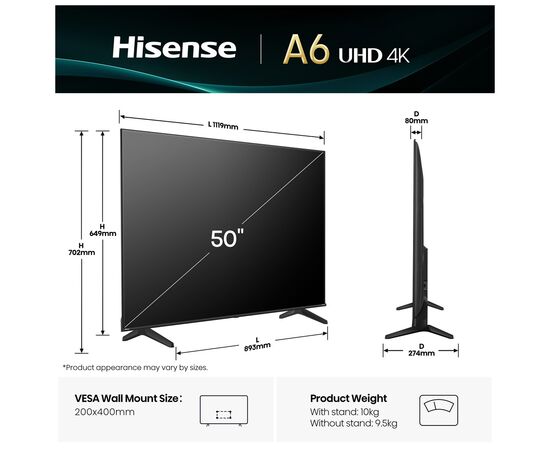 Телевизор Hisense 50A6Q, изображение 2 Телевизор Hisense 50A6Q, изображение 2