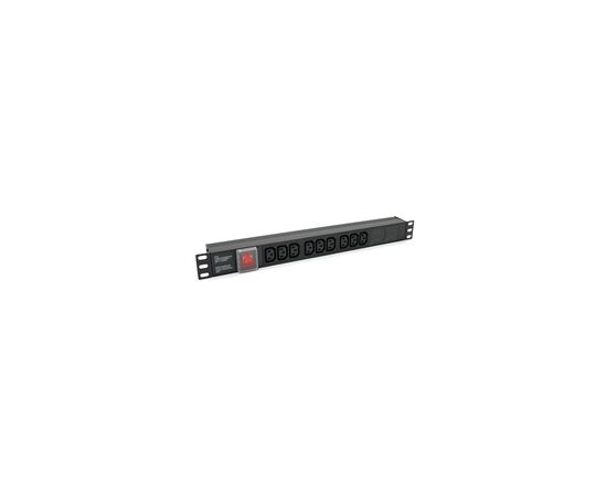 Силовий блок 19" 9 розеток С13, без кабеля, вимикач, метал. корпус Voltronic (PPX9PDUGR), зображення 4 Силовий блок 19" 9 розеток С13, без кабеля, вимикач, метал. корпус Voltronic (PPX9PDUGR), зображення 4