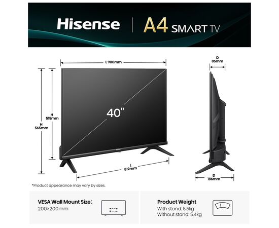 Телевизор Hisense 40A4Q, изображение 2 Телевизор Hisense 40A4Q, изображение 2