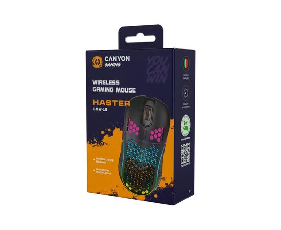 Мышка Canyon Haster GMW-18 Wireless Black (CND-SGMW18), изображение 6 Мышка Canyon Haster GMW-18 Wireless Black (CND-SGMW18), изображение 6