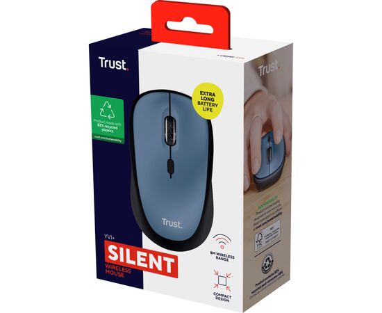 Мышка Trust Yvi+ Silent Wireless/Bluetooth Dark Blue (25514), изображение 5 Мышка Trust Yvi+ Silent Wireless/Bluetooth Dark Blue (25514), изображение 5