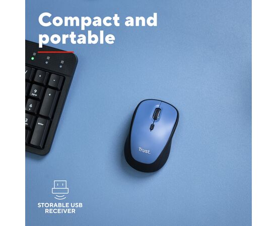 Мышка Trust Yvi+ Silent Wireless/Bluetooth Dark Blue (25514), изображение 9 Мышка Trust Yvi+ Silent Wireless/Bluetooth Dark Blue (25514), изображение 9