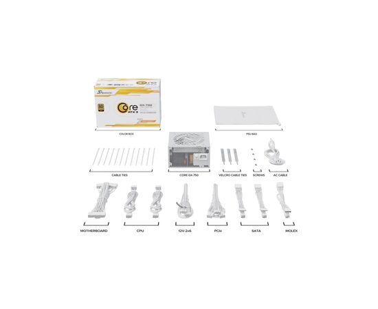 Блок питания Seasonic 750W (CORE GX-750-ATX31-WHITE), изображение 9 Блок питания Seasonic 750W (CORE GX-750-ATX31-WHITE), изображение 9