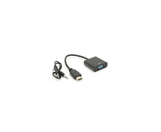Переходник HDMI M to VGA F + Audio 0.1m 4K/2K black Voltronic (YT-C-HDMI(M)/VGA(F)+AUX-B)