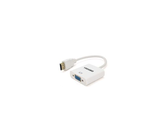 Перехідник HDMI M to VGA F 0.25m white VEGGIEG (YT-C-H-V1W)