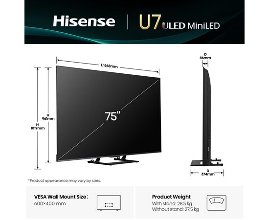 Телевизор Hisense 75U7Q, изображение 2 Телевизор Hisense 75U7Q, изображение 2