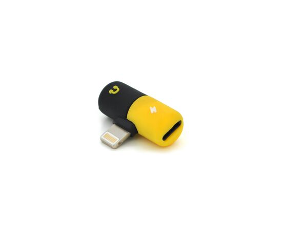 Переходник Lightning M to 2xLightning F black-yellow Voltronic (YT-SL/2L)