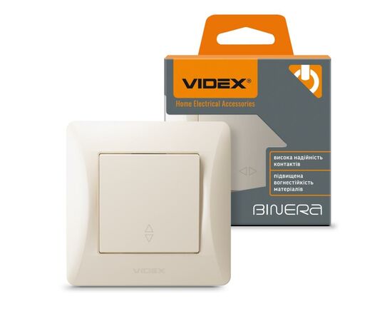 Переключатель Videx BINERA 1кл проходной кремовый (VF-BNSW1P-CR), изображение 4 Переключатель Videx BINERA 1кл проходной кремовый (VF-BNSW1P-CR), изображение 4