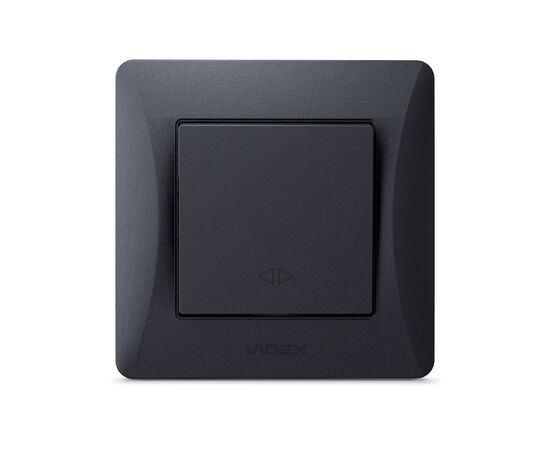 Переключатель Videx BINERA 1кл промежуточный черный графит (VF-BNSW1I-BG), изображение 2