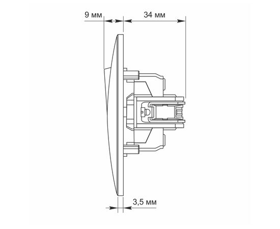 Переключатель Videx BINERA 1кл промежуточный черный графит (VF-BNSW1I-BG), изображение 6