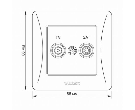 ТВ розетка Videx BINERA TV + SAT кінцева біла (VF-BNSK2TVS), зображення 5 ТВ розетка Videx BINERA TV + SAT кінцева біла (VF-BNSK2TVS), зображення 5