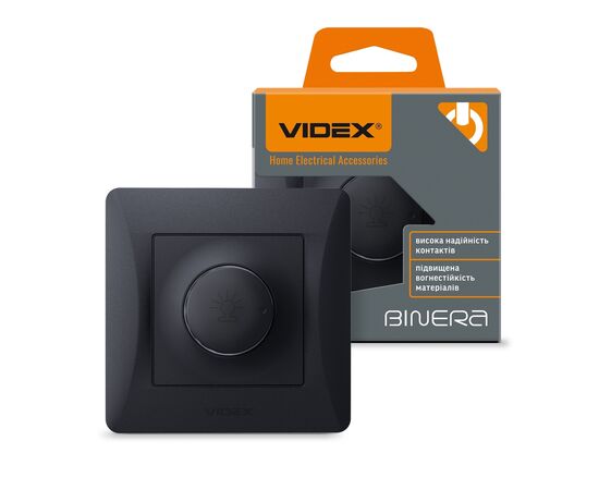 Светорегулятор Videx BINERA 600Вт черный граф (VF-BNDM600-BG), изображение 4 Светорегулятор Videx BINERA 600Вт черный граф (VF-BNDM600-BG), изображение 4