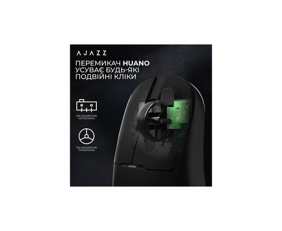 Мышка Ajazz AJ159 APEX Wireless/Bluetooth/USB Black (AJM159-A-B), изображение 11 Мышка Ajazz AJ159 APEX Wireless/Bluetooth/USB Black (AJM159-A-B), изображение 11