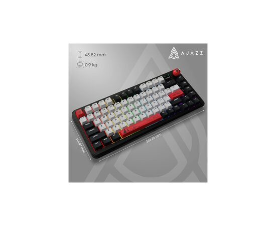 Клавіатура Ajazz AK820 MAX Avocado Switch Black RGB USB/Wireless/Bluetooth UA Black (AK820MAX-AS-BG), зображення 12 Клавіатура Ajazz AK820 MAX Avocado Switch Black RGB USB/Wireless/Bluetooth UA Black (AK820MAX-AS-BG), зображення 12