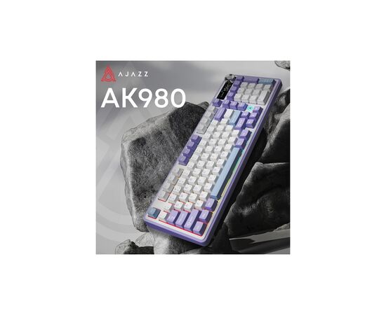 Клавіатура Ajazz AK980 Clear Sky Switch Purple RGB USB/Wireless/Bluetooth UA Purple (AK980-CS-PWB), зображення 6 Клавіатура Ajazz AK980 Clear Sky Switch Purple RGB USB/Wireless/Bluetooth UA Purple (AK980-CS-PWB), зображення 6