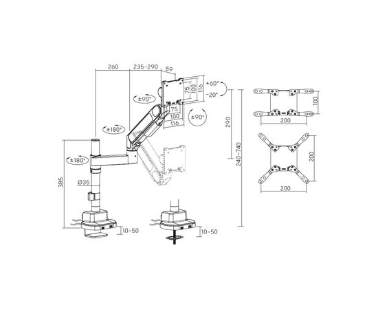 Кронштейн OfficePro MAH751B, изображение 9 Кронштейн OfficePro MAH751B, изображение 9