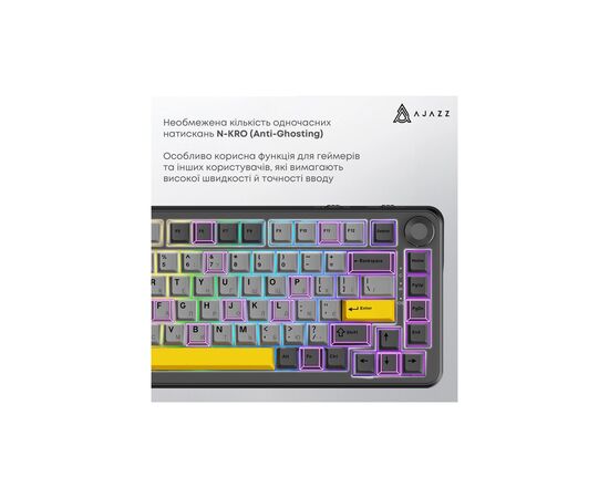 Клавіатура Ajazz AK820 MAX PLUS Daydream Switch RGB Wireless/Bluetooth/USB Black (AK820MAX-DD-BGY), зображення 10 Клавіатура Ajazz AK820 MAX PLUS Daydream Switch RGB Wireless/Bluetooth/USB Black (AK820MAX-DD-BGY), зображення 10