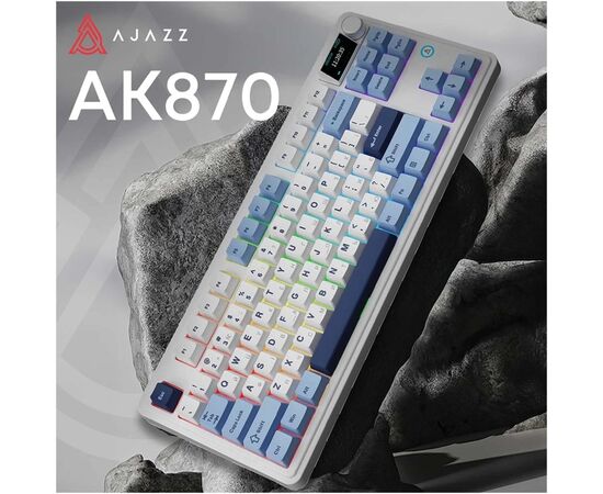 Клавіатура Ajazz AK870 PLUS Murad Switch RGB Wireless/Bluetooth/USB White (AK870-MU-BWD), зображення 3 Клавіатура Ajazz AK870 PLUS Murad Switch RGB Wireless/Bluetooth/USB White (AK870-MU-BWD), зображення 3