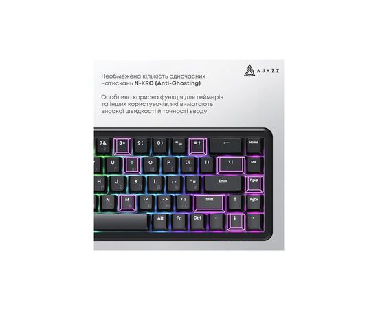 Клавіатура Ajazz AK680 MAX Magnetic Switch RGB USB Black (AK680-WM-B-A), зображення 9 Клавіатура Ajazz AK680 MAX Magnetic Switch RGB USB Black (AK680-WM-B-A), зображення 9