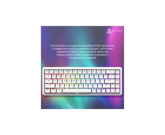 Клавіатура Ajazz AK680 MAX Magnetic Switch RGB USB White (AK680-WM-W-A), зображення 7 Клавіатура Ajazz AK680 MAX Magnetic Switch RGB USB White (AK680-WM-W-A), зображення 7