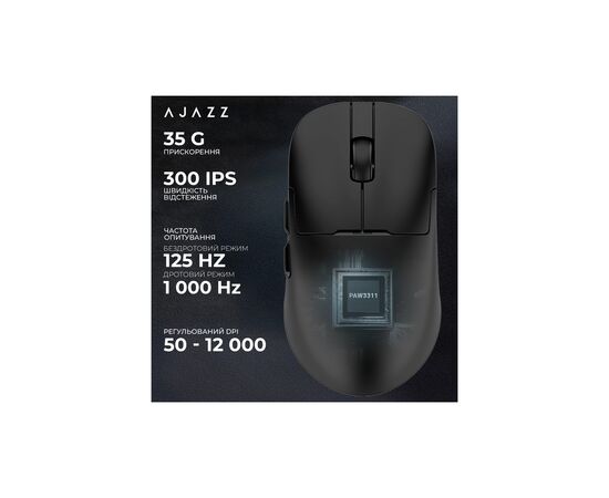 Мышка Ajazz AJ159P MC Wireless/Bluetooth/USB Charging Dock Black (AJ159P-MC-B), изображение 11 Мышка Ajazz AJ159P MC Wireless/Bluetooth/USB Charging Dock Black (AJ159P-MC-B), изображение 11