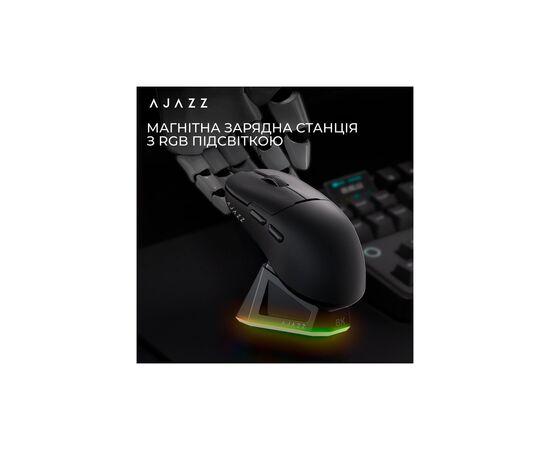 Мышка Ajazz AJ159PRO Wireless/Bluetooth/USB Charging Dock Black (AJ159-PRO-B), изображение 7 Мышка Ajazz AJ159PRO Wireless/Bluetooth/USB Charging Dock Black (AJ159-PRO-B), изображение 7
