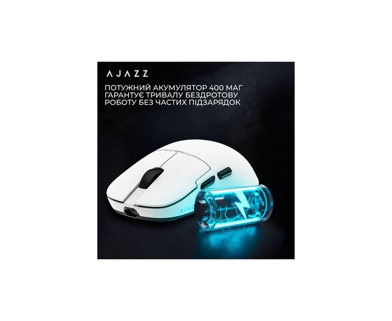 Мышка Ajazz AJ159PRO Wireless/Bluetooth/USB Charging Dock White (AJ159-PRO-W), изображение 9 Мышка Ajazz AJ159PRO Wireless/Bluetooth/USB Charging Dock White (AJ159-PRO-W), изображение 9