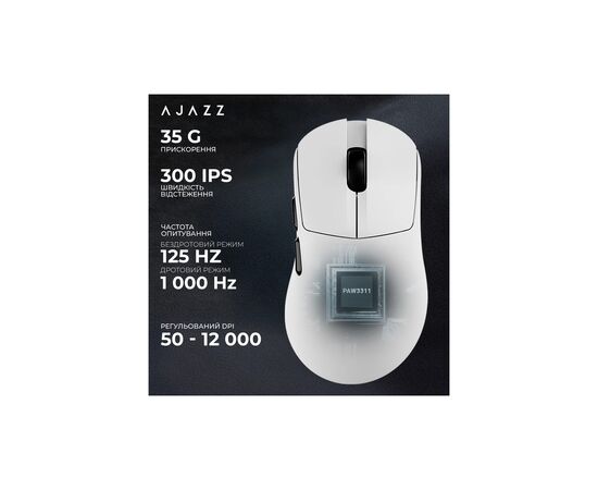 Мышка Ajazz AJ179 V2 MAX Wireless/Bluetooth/USB White (AJ179-V2-MAX-W), изображение 10 Мышка Ajazz AJ179 V2 MAX Wireless/Bluetooth/USB White (AJ179-V2-MAX-W), изображение 10