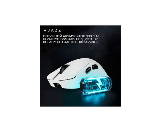 Мышка Ajazz AJ179 V2 MAX Wireless/Bluetooth/USB White (AJ179-V2-MAX-W), изображение 9 Мышка Ajazz AJ179 V2 MAX Wireless/Bluetooth/USB White (AJ179-V2-MAX-W), изображение 9