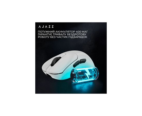 Мышка Ajazz AJ179PRO Wireless/Bluetooth/USB Charging Dock White (AJ179-PRO-W), изображение 10 Мышка Ajazz AJ179PRO Wireless/Bluetooth/USB Charging Dock White (AJ179-PRO-W), изображение 10