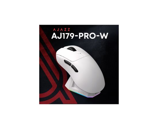 Мышка Ajazz AJ179PRO Wireless/Bluetooth/USB Charging Dock White (AJ179-PRO-W), изображение 5 Мышка Ajazz AJ179PRO Wireless/Bluetooth/USB Charging Dock White (AJ179-PRO-W), изображение 5