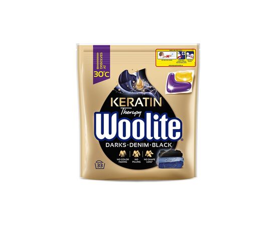 Капсулы для стирки Woolite Для черных и джинсовых тканей С кератином 33 шт. (5900627094145) Капсулы для стирки Woolite Для черных и джинсовых тканей С кератином 33 шт. (5900627094145)