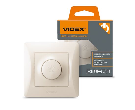 Светорегулятор Videx BINERA 600Вт кремовый (VF-BNDM600-CR), изображение 4 Светорегулятор Videx BINERA 600Вт кремовый (VF-BNDM600-CR), изображение 4
