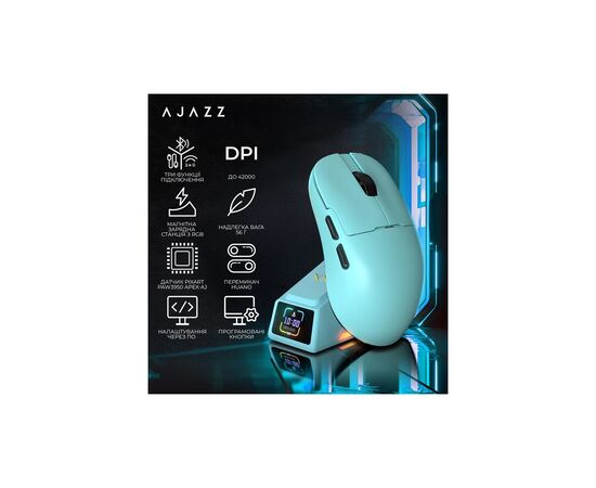 Мышка Ajazz AJ159 APEX Wireless/Bluetooth/USB Blue (AJM159-A-BLUE), изображение 10 Мышка Ajazz AJ159 APEX Wireless/Bluetooth/USB Blue (AJM159-A-BLUE), изображение 10