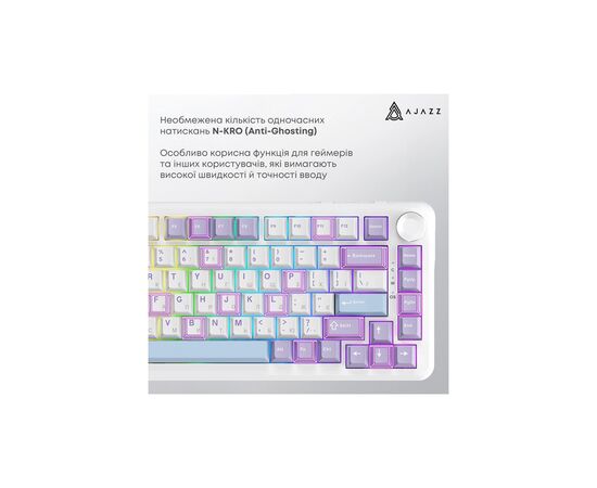 Клавіатура Ajazz AK820 MAX Magnetic Switch RGB USB White (AK820MAX-WM-PWB), зображення 8 Клавіатура Ajazz AK820 MAX Magnetic Switch RGB USB White (AK820MAX-WM-PWB), зображення 8
