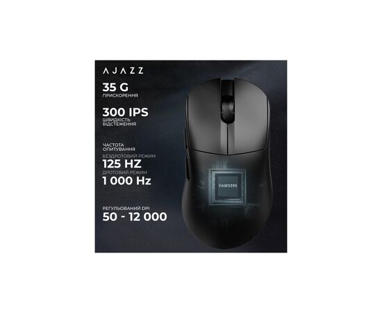 Мышка Ajazz AJ179 V2 MAX Wireless/Bluetooth/USB Black (AJ179-V2-MAX-B), изображение 10 Мышка Ajazz AJ179 V2 MAX Wireless/Bluetooth/USB Black (AJ179-V2-MAX-B), изображение 10