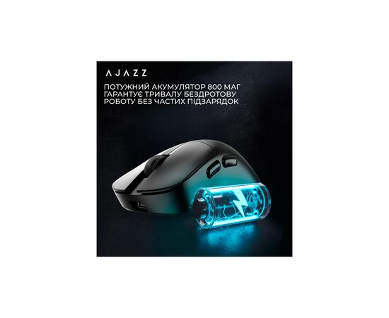 Мышка Ajazz AJ179 V2 MAX Wireless/Bluetooth/USB Black (AJ179-V2-MAX-B), изображение 9 Мышка Ajazz AJ179 V2 MAX Wireless/Bluetooth/USB Black (AJ179-V2-MAX-B), изображение 9