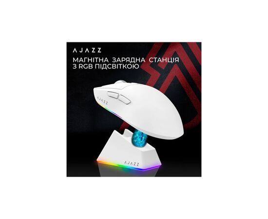Мышка Ajazz AJ139 V2 MC Wireless/Bluetooth/USB White (AJ139-V2-MC-W), изображение 6 Мышка Ajazz AJ139 V2 MC Wireless/Bluetooth/USB White (AJ139-V2-MC-W), изображение 6