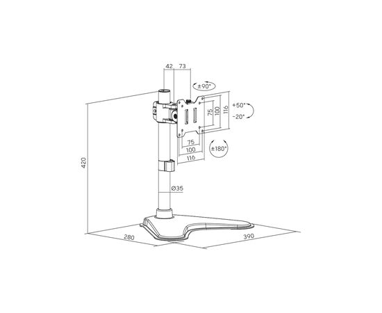 Кронштейн OfficePro MA099B, изображение 5 Кронштейн OfficePro MA099B, изображение 5